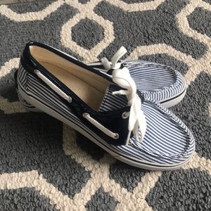 Cute blue and white slip ons